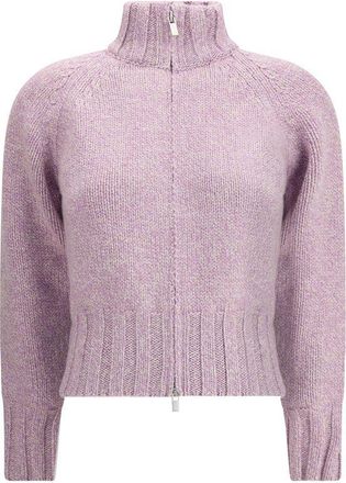 Magda Butrym Womens Zip Turtleneck Knit Sweater - Lilac Cashmere - Size EU 36 (Womens)