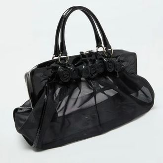 Valentino Pre-owned Mesh handbags - Dames - Pre-owned - Zwart - Maat: ONE Size Leer