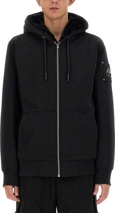 Moose Knuckles Zip-Up Hoodie With Ribbed Cuffs