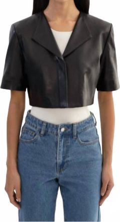 LaMarque Aviana Short Sleeve Leather Jacket In Black