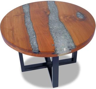 vidaXL Coffee Table Teak Resin 60 cm Vidaxl