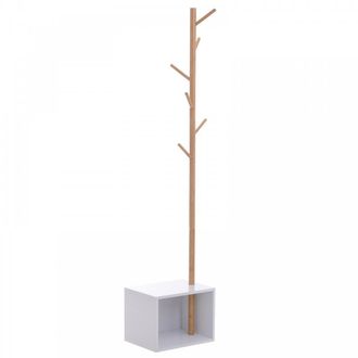 HOMCOM Coat Rack Storage Bench - 180H cm - Home Living | TJ Hughes