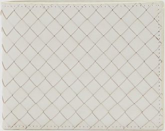 Reiss Off White Leather Woven Billfold Wallet