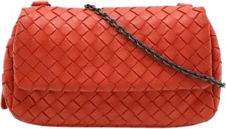 Bottega Veneta Pre-owned Cross Body Bags, female, Red, Size: ONE SIZE Pre-owned Leather Shoulder Bag