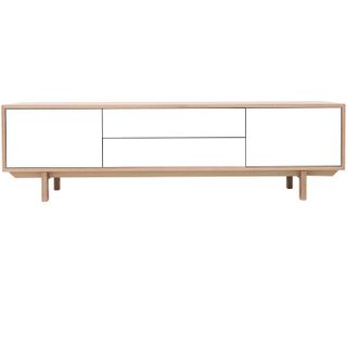 Miliboo Mueble Tv N&oacute;rdico Madera Y Blanco 180cm Sid