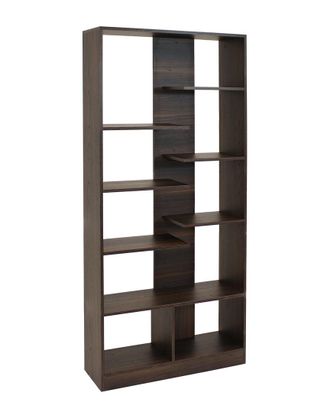 Sunnydaze Indoor Rosalee 9-Tier Open Bookshelf With Staggered Shelves