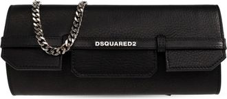 Dsquared2 Twin Leren Clutch - Dames - Clutches - Zwart - ONE Size - Leer - Tassen