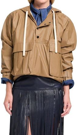 TWP Rain Check Water Repellent Hooded Anorak in Ermine at Nordstrom, Size Medium