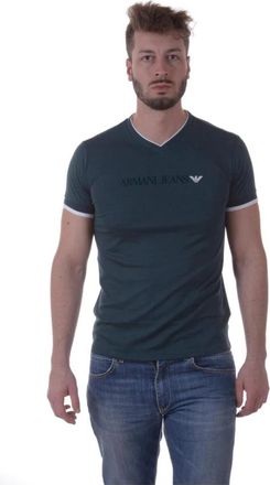 Armani Jeans Casual Logo Print Top - Heren - T-shirts - Groen - L - Tops