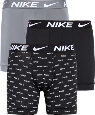 Nike 3-Pack Dri-FIT Essential Micro Boxer Briefs in Nike Logo Print/Grey/Black at Nordstrom, Size X-Large