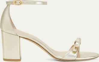 Stuart Weitzman Nudist Felicity Metallic Ankle-Strap Sandals