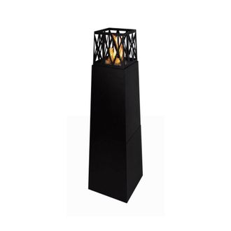 Dmora Chimenea De Bioetanol Dsignoril, Chimenea Ecol&oacute;gica, Hogar Sin Humo, Calefactor De Etanol, Made In Italy, 40x40 H146 Cm, Negro - Dmora