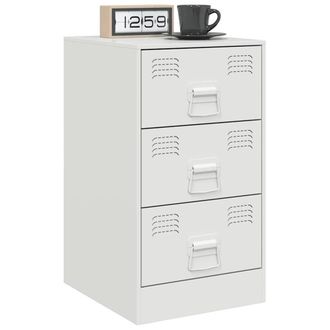 Berkfield Home Stylish Bedside Cabinets 2 pcs White 34.5x39x62 cm Steel