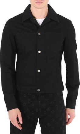 Roberto Cavalli Black Lucky Symbol Embroidered Cotton Denim Jacket, Brand Size 50 (US Size 40)