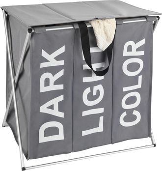 WENKO Trio Top Cesta De Ropa Gris 118 Litros