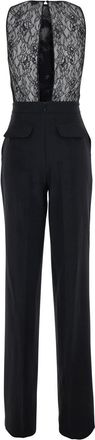 Elisabetta Franchi Womens Jumpsuit Sleeveless Black Lace Polyester Jumpsuits Dress