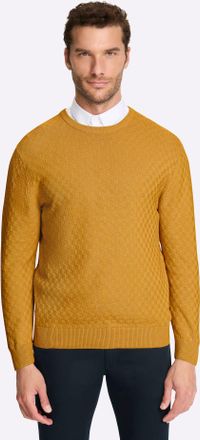 Marco Donati Rundhalspullover MARCO DONATI Pullover, Herren, Gr. 56/58, ocker, 100% Baumwolle, Pullover Rundhalspullover