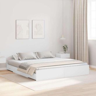 vidaXL Cama Con Almacenamiento Con Cabecera Blanco 200 X 200 Cm Vidaxl