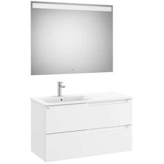 Roca Mueble Lavabo Izquierda 1000mm Aleyda 2 Cajones + Espejo Blanco Mate.-roca: Dise&ntilde;o, Innovaci&oacute;n Y Calidad