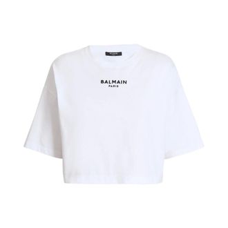 Balmain Silk And Nylon T-Shirt - female - Balmain - T-Shirts - White - S - Tops