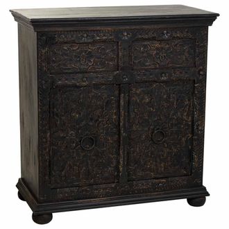 Wanderlust Deco Aparador De Madera Negro 90x40x90 Cm