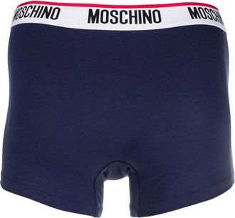 Moschino Logo Waistband Cotton Briefs - Navy