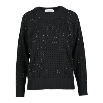 Sportmax Wolmix Ondershirt Top - Dames - V-hals truien - Zwart - S - Wol - Truien & Vesten