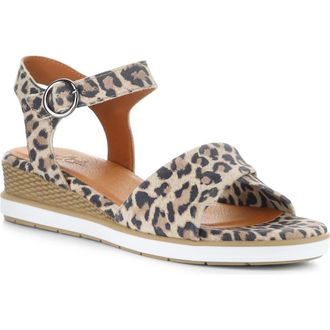 Bos. & Co. Avon Platform Wedge Sandal in Tan/Leopard at Nordstrom, Size 10-10.5Us