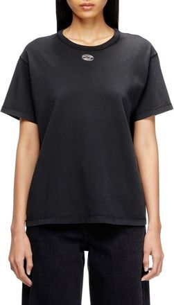 Diesel T-Normy-OD-S1 Metallic Oval D Cutout T-Shirt in Black at Nordstrom, Size Xx-Small