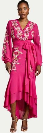 Coast Embellished High Low Maxi Dress in Raspberry at Nordstrom, Size 12
