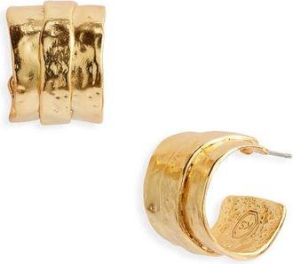 Karine Sultan Parchment Textured Hoop Earrings in Gold at Nordstrom