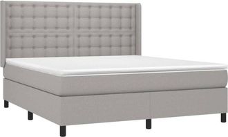 vidaXL Vidaxl - Cama Box Spring Colch&oacute;n Y Luces Led Tela Gris Claro 180x200 Cm