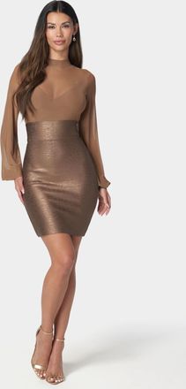 Bebe Womens Bandage Sparkle Skirt Dress