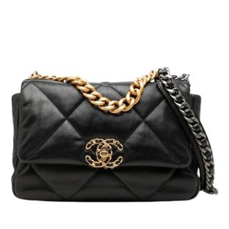 Chanel Pre-owned 19 Flap Bag - Dames - Pre-owned - Zwart - Maat: ONE Size Leer
