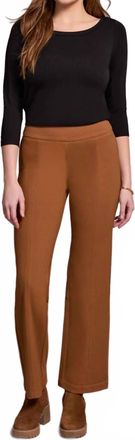 Tribal Signature Every Body Ponte Pull-On Pin Tuck Pants In Walnut