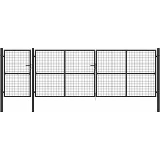 vidaXL Vidaxl - Puerta De Jard&iacute;n De Acero Gris Antracita 500x150 Cm