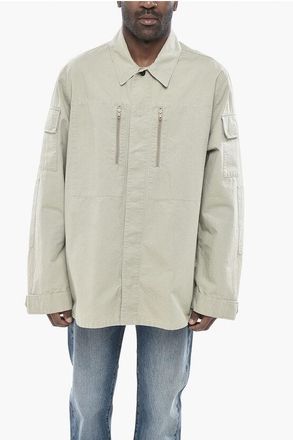 Balenciaga Checked Ripstop Overshirt with Snap Buttons size 39