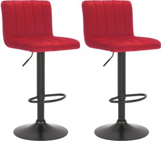 Clp Clp - Set De 2 Taburetes De Bar Jamie En Terciopelo Rojo