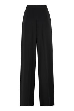 Max Mara Womens Laccato Cady Trousers Black Triacetate Wide-Leg