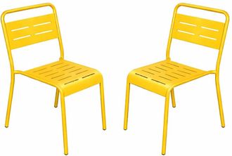 Concept Usine Conjunto de 2 sillas amarillas apilables