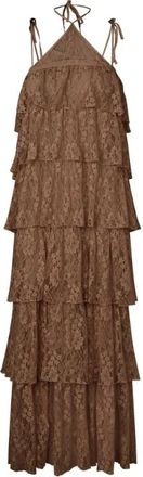 Baum Und Pferdgarten Mocha Camel Annelise Jurk - Dames - Maxi kleedjes - Bruin - XS - Kleedjes