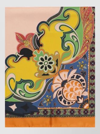 Etro silk square scarf paisley floral pattern
