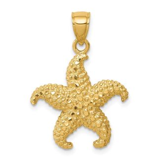 Diamond2Deal 14k Yellow Gold Starfish Pendant