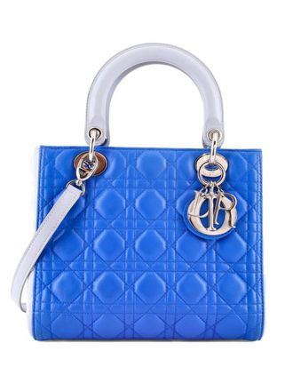 Dior Bicolor Lady Dior Bag Cannage Quilt Lambskin Medium shoulder bag - Blauw