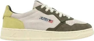 Autry Womens Medalist Low Sneaker In Lemon/forest