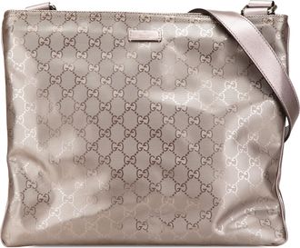 Gucci Pre-owned Womens Gg Imprime Crossbody Bag - Tan Textile - One Size