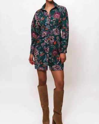 Hutch Anja Mini Dress In Teal Japonisme Floral