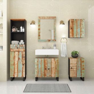 vidaXL Conjunto De Muebles De Ba&ntilde;o 5 Piezas Madera Maciza Reciclada Vidaxl