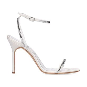 Manolo Blahnik High Heel Sandals, female, White, Size: 8 1/2 US Elegant High Sandal with Thin Strap