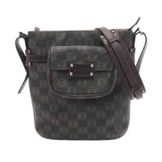 Loewe Pre-owned Cross Body Bags, female, Gray, Size: ONE SIZE Pre-owned Anagram Coated Canvas Leather Shoulder Bag
